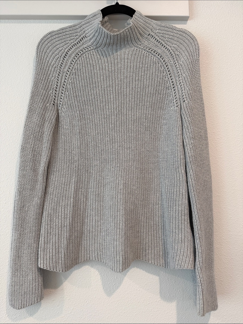 Cynthia Rowley Light Gray Ribbed Turtleneck Sweater